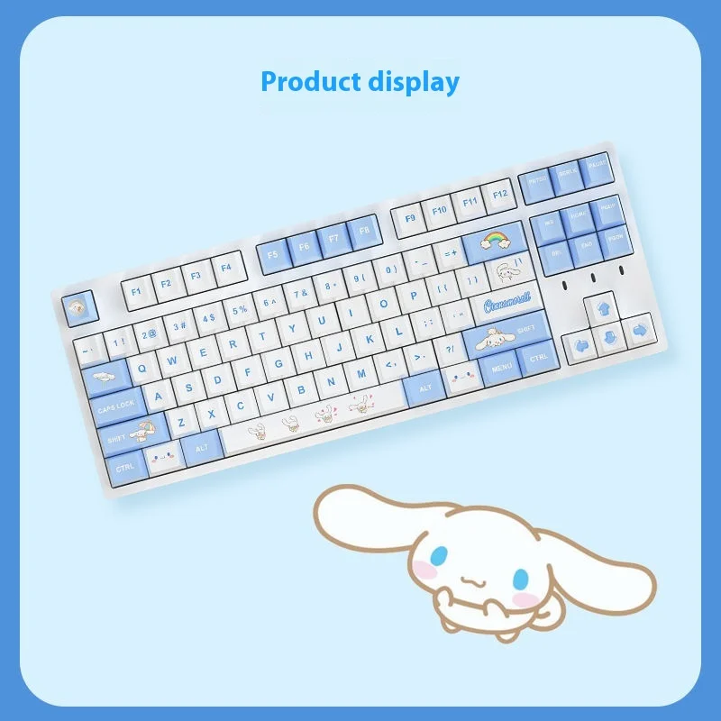 Cinnamoroll Custom Girl Wireless Three-Mode Sanrio Ins Style Two-Dimensional Special Mechanical Keycap Keyboard Accessories Gift