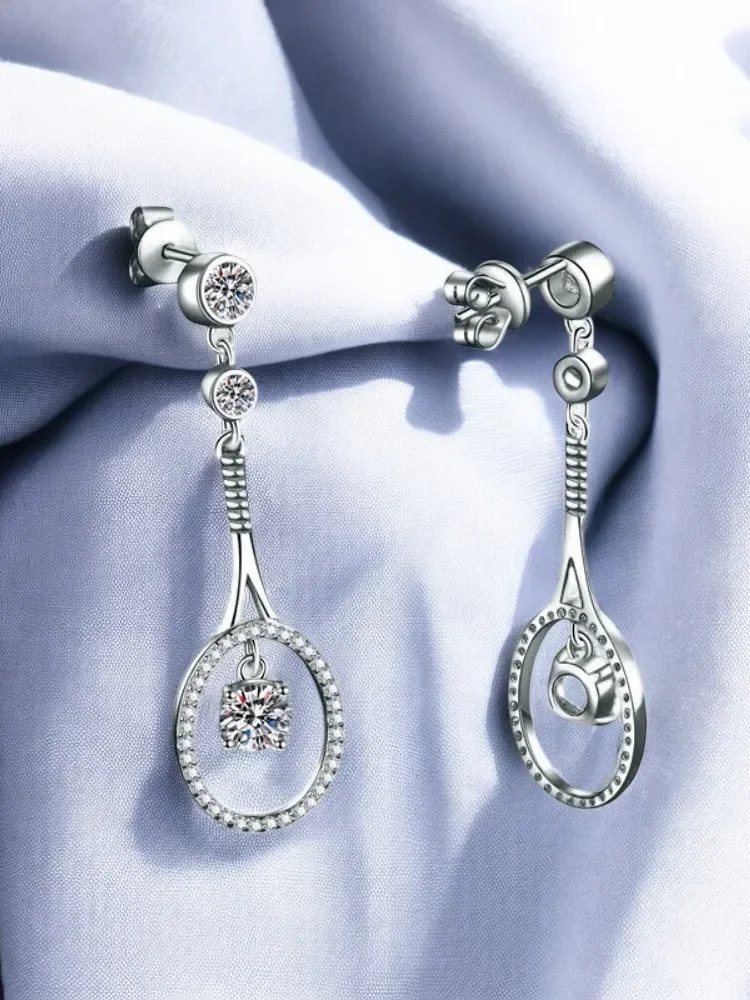 

925 silver earrings Certified Moissanite romantic Light luxury Tassel Long Earring is suitable for daily wear