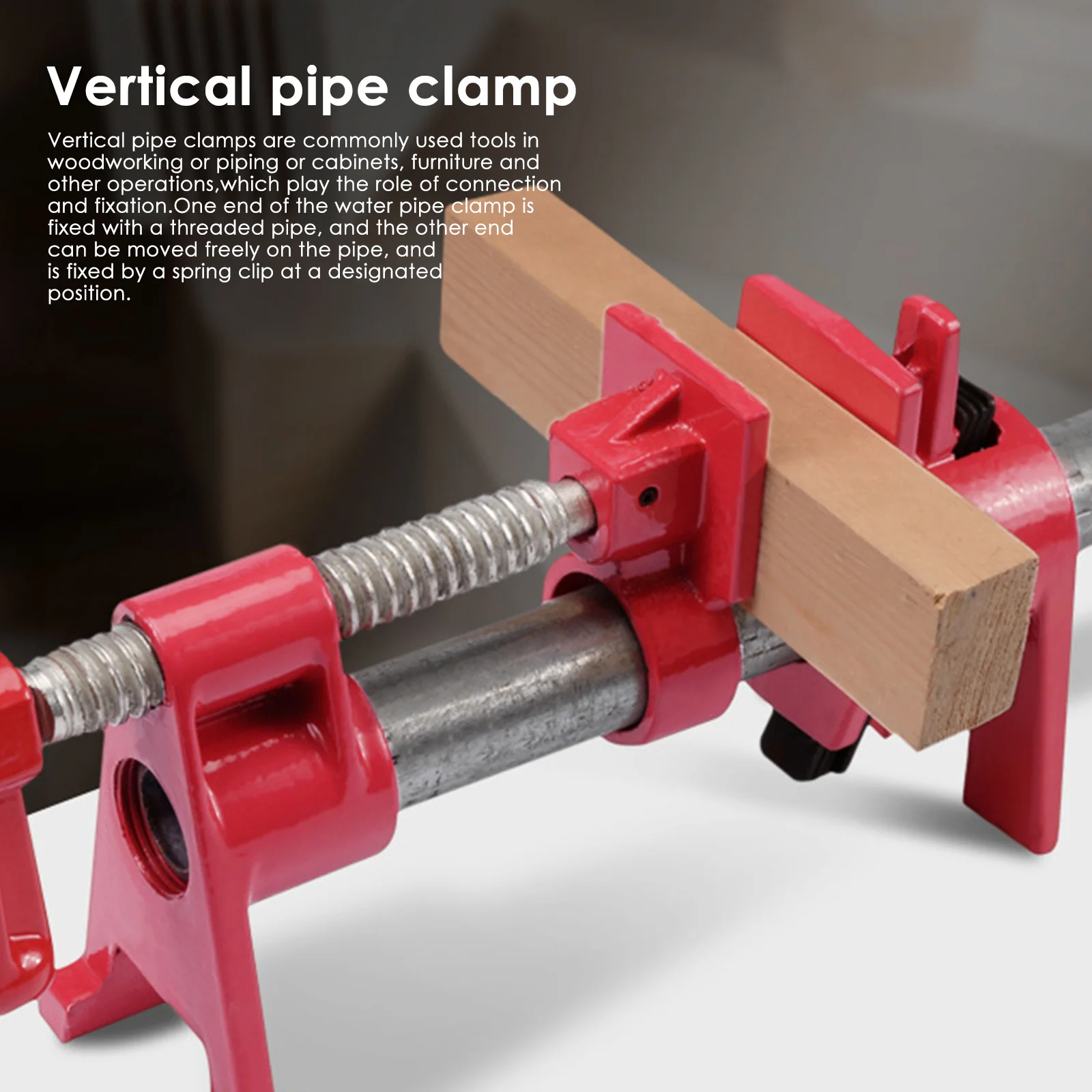 26.5mm 3/4\'\' Quick Release Wood Gluing Pipe Clamp Heavy Duty Wide Base Iron Wood Metal Clamp Set Woodworking Workbench