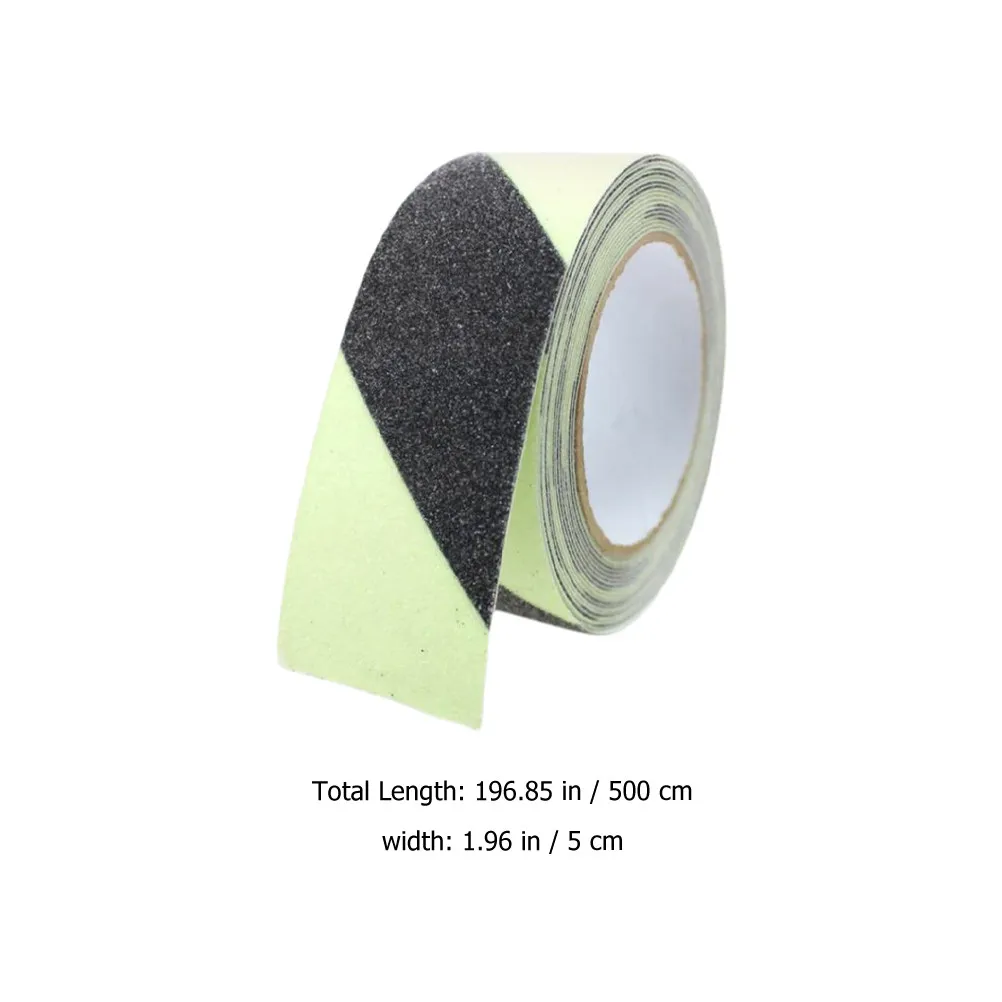 1 Roll Luminous Tape 5M Glow in The Dark Self-Illuminating Caution Tape with Reflective Stripes for Stairs Steps Stage Safety