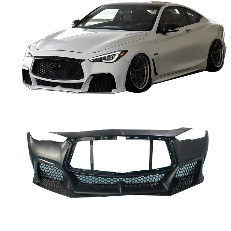 

Front Bumper Kit For Infiniti Q60 Coupe 2017+ Black S Style Auto Body Parts Exterior Accessories