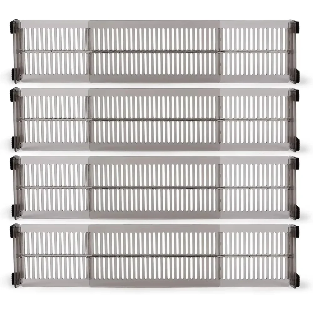 Schlafzimmer-Aufbewahrung Küchenschublade mit Trennwand Schwarz Transparent Verstellbar mit Trennwand Schublade Kunststoff-Organizer Schublade