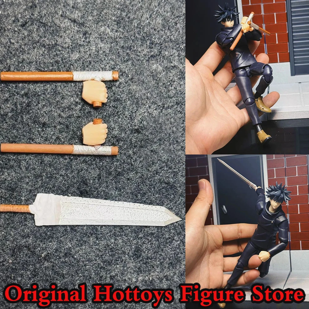1/12 Maßstab, männliche Soldaten-Szenenzubehörteile, Fushiguro Megumi, T-förmiger Stock, Mini-Requisite für 6-Zoll-Actionfiguren, Modellpuppen, Spielzeug.