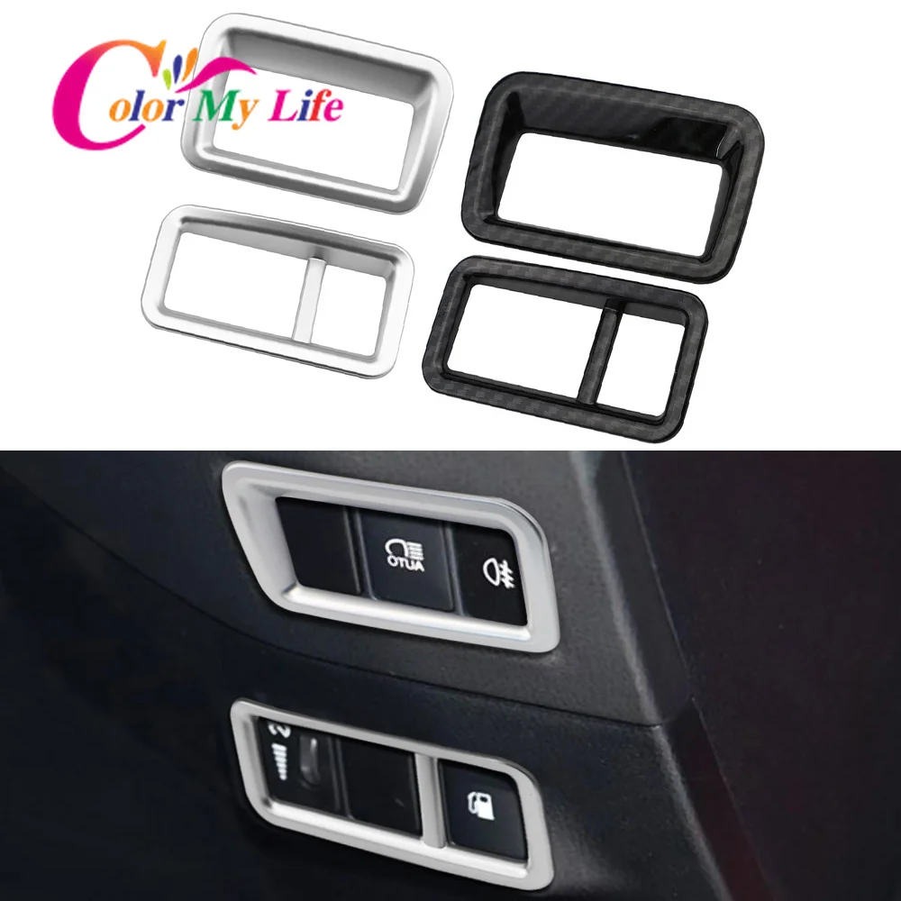 

Color My Life Fog Lights Switch Cover Tank Button Trim Headlight Switch Circle Sticker for Toyota C-HR CHR 2016-2021 Accessories