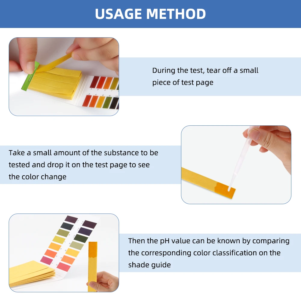 Papier PH 1-14, 80 bandelettes/ensemble, Test précis du sol pour l'eau potable, les liquides, les cosmétiques