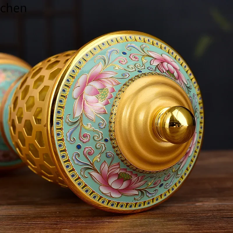 lotus buddha offering ornament - home devotional guanyin statue - ever-burning buddhist supplies