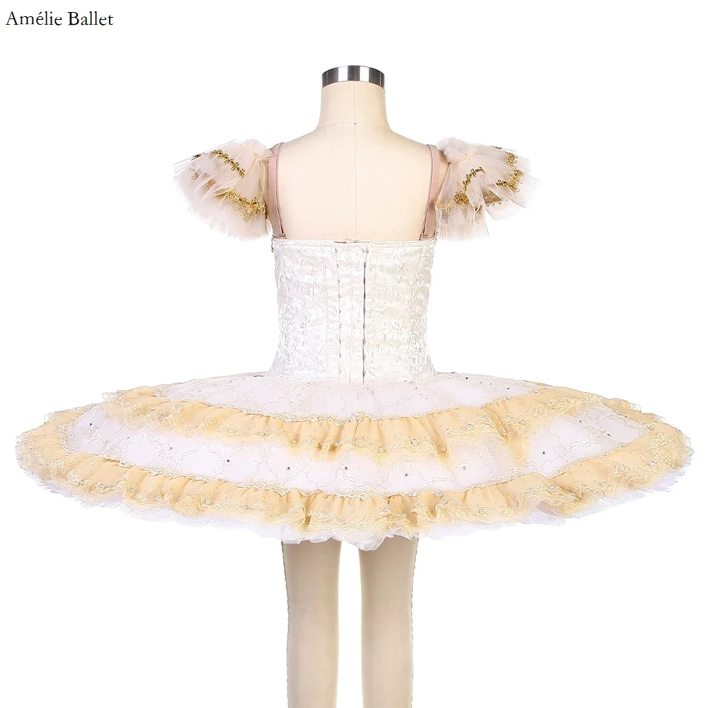 B22310 Ivory and White Professional Ballet Dance Tutu Dress Adult Girls Performance Dance Costumes Ballerina Solo Tutus