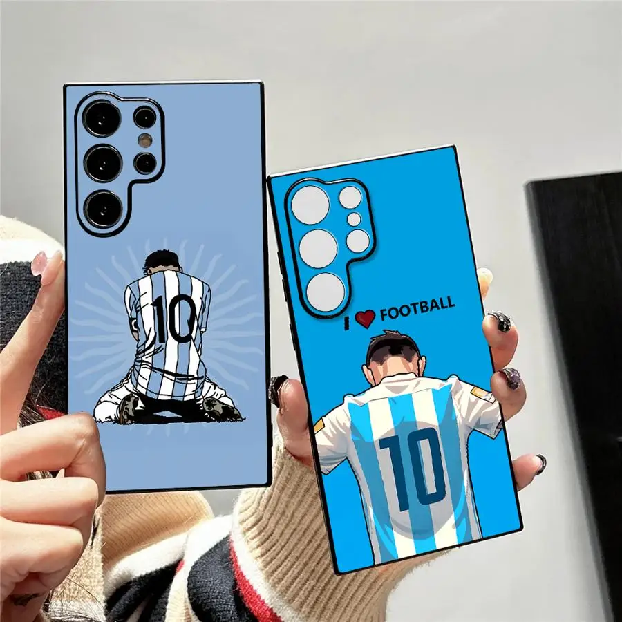 Schwarze weiche Handyhülle für Samsung Galaxy S24 Plus S21 FE S20 S25 Edge S23 Ultra Football Sports Man Cool