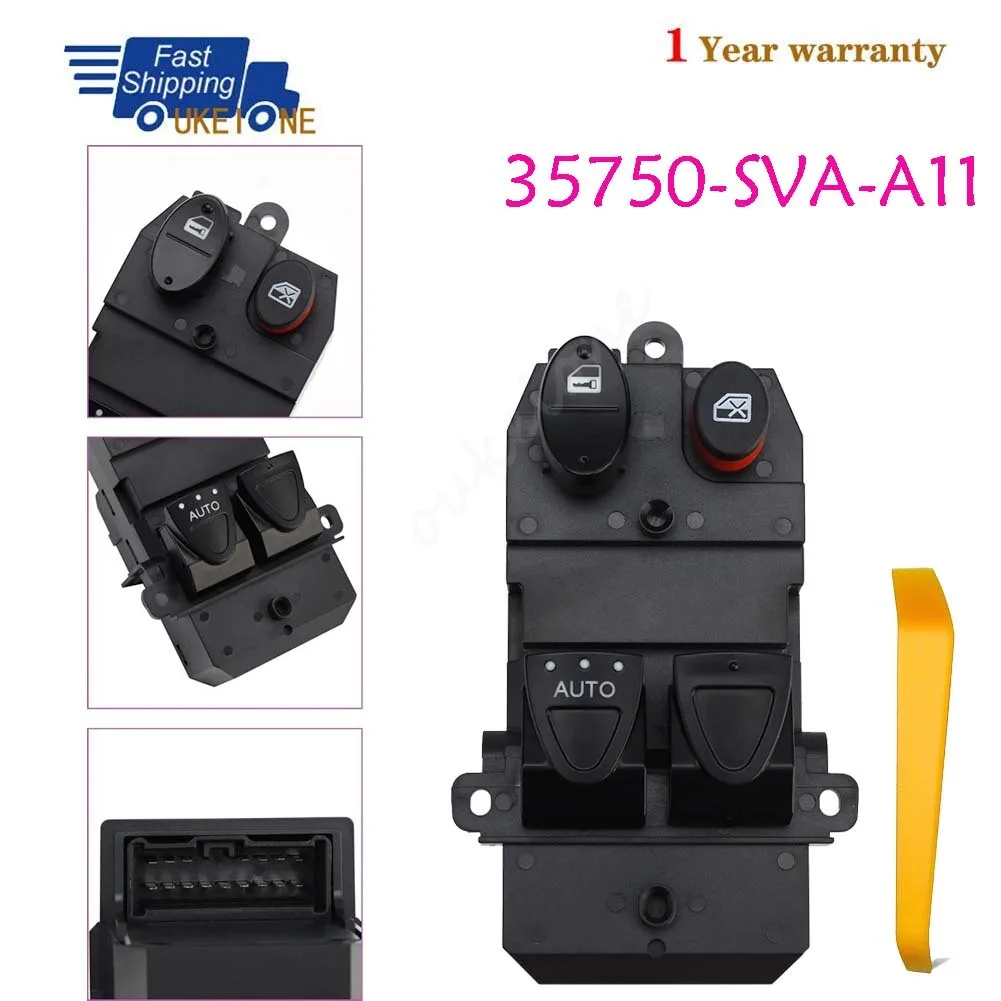 

35750-SVA-A11 для Honda Civic 2006, 2007, 2008, 2009, 2010, 2011, передний главный переключатель стеклоподъемника со стороны водителя, автомобильные аксессуары