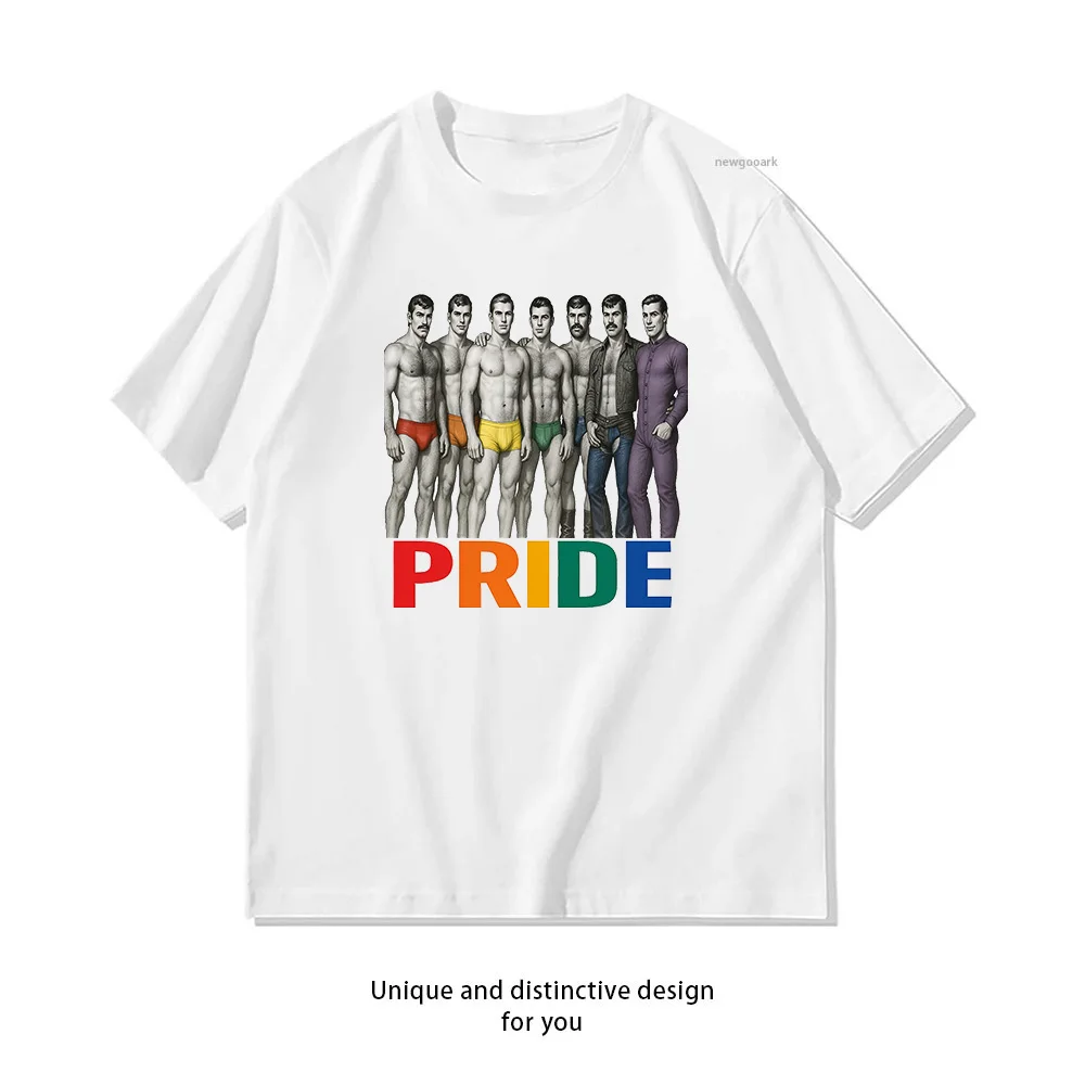 Pride Undergear Tom of Finland t-shirt unisexe pour adulte, t-shirts décontractés en coton imprimé, streetwear homosexuel, camisetas à manches courtes