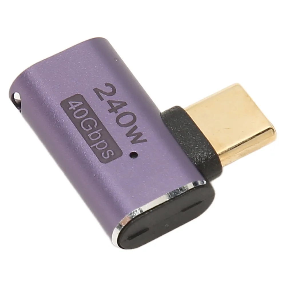 2PCS High Speed 240W Right Angle Adapter 8K 60HZ 40Gbps USB C Female Adapter LED Light USB C Male Adapter Tablet