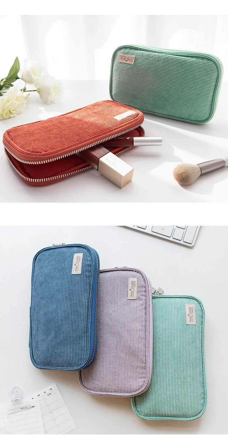 Kokuyo Cord-Pfannenetui, flach, offen, mit mehreren Taschen, Stifte, Bleistiftbeutel, Aufbewahrungstasche, Handtasche F7025 – Detail 10