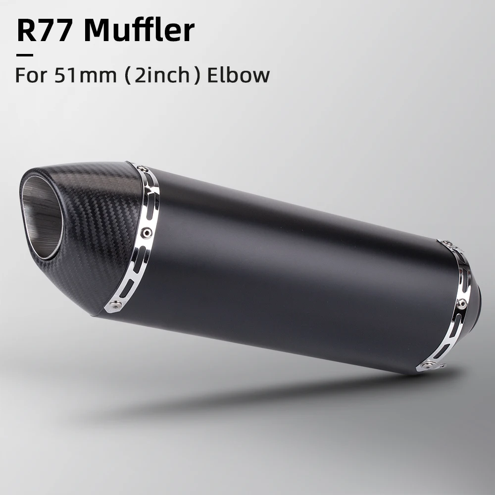 

High PerformanceUniversal Motorcycle Exhaust Silencer, Carbon Fiber Silencer with DB Killer, fit for theR77, 51mm