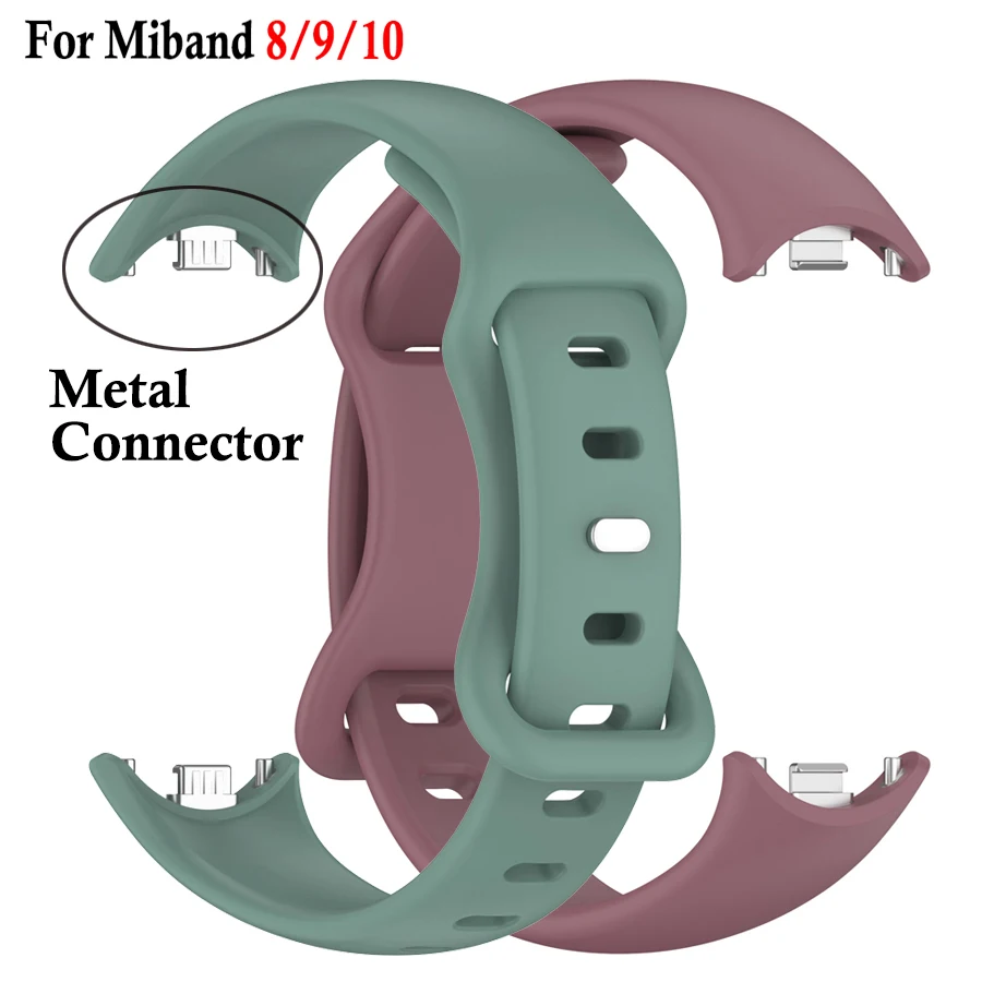 

Силиконовый ремешок для Xiaomi Mi Band 10 9 8, спортивный резиновый браслет NFC Pulseira Correas для Xiaomi Smart Band 8 9 10 Браслет