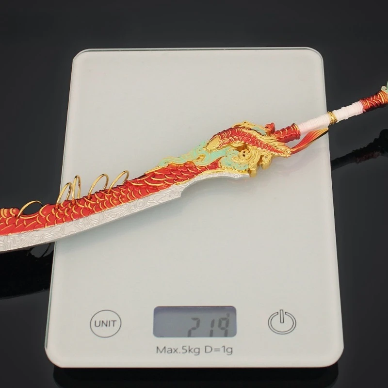 29cm/11.4in Katana Sword NarakaBladepoint Game Peripherals Fish Turned Dragon Weapon Model  Metal Cosplay Ornaments Outdoor Toys