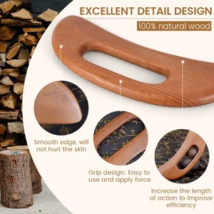 عصا التدليك بالعلاج بالخشب ، مدلك التصريف اللمفاوي ، لوح غواشا للتخسيس للرعاية الصحية ، كشط للاسترخاء والتعافي أفضل 8 آلات للعلاج بالخشب - رقم 5