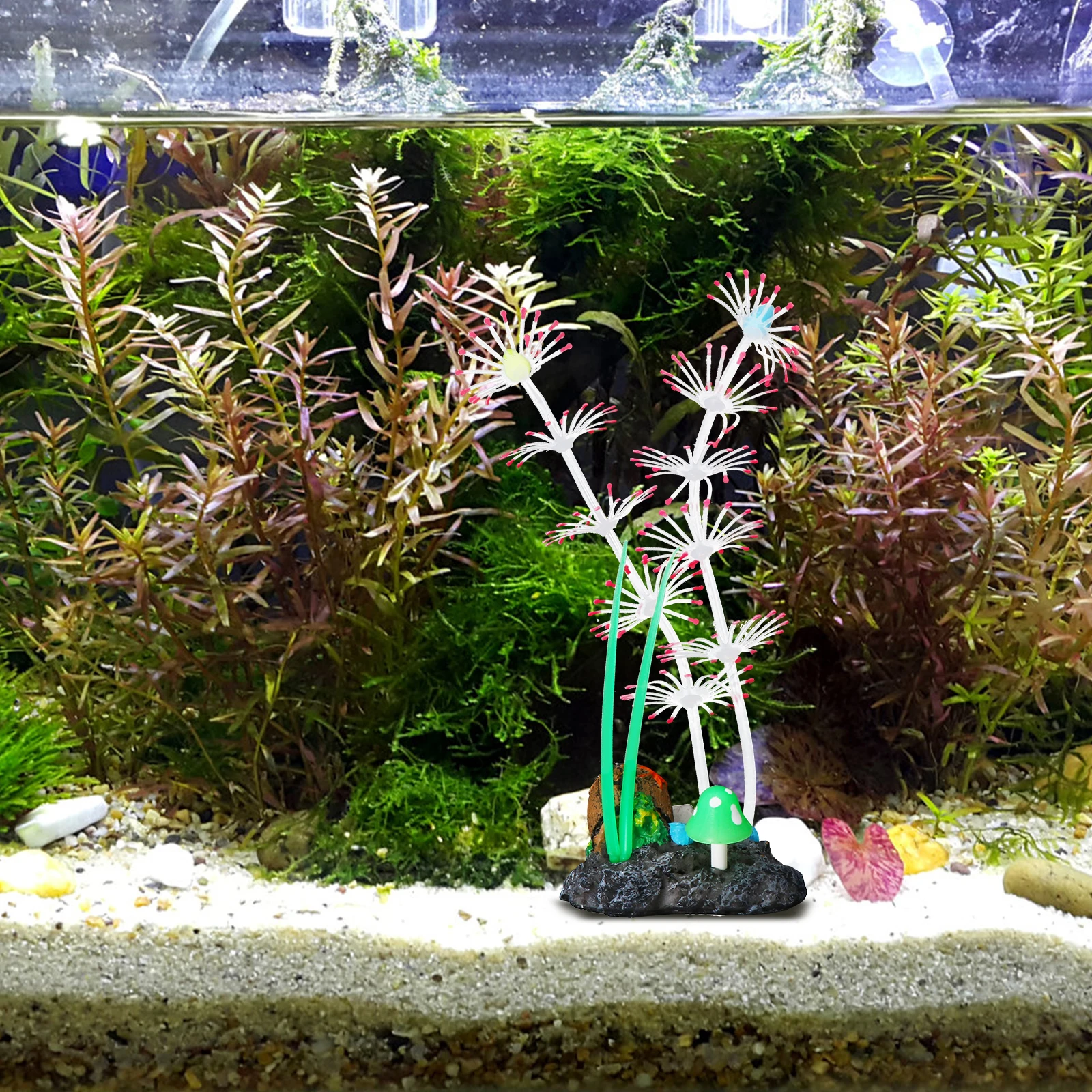 

Simulated Aquatic Plants Vivid Water Grass Fake Underwater Grass Fish Tank Decor Luminous L scape Prop Realistic