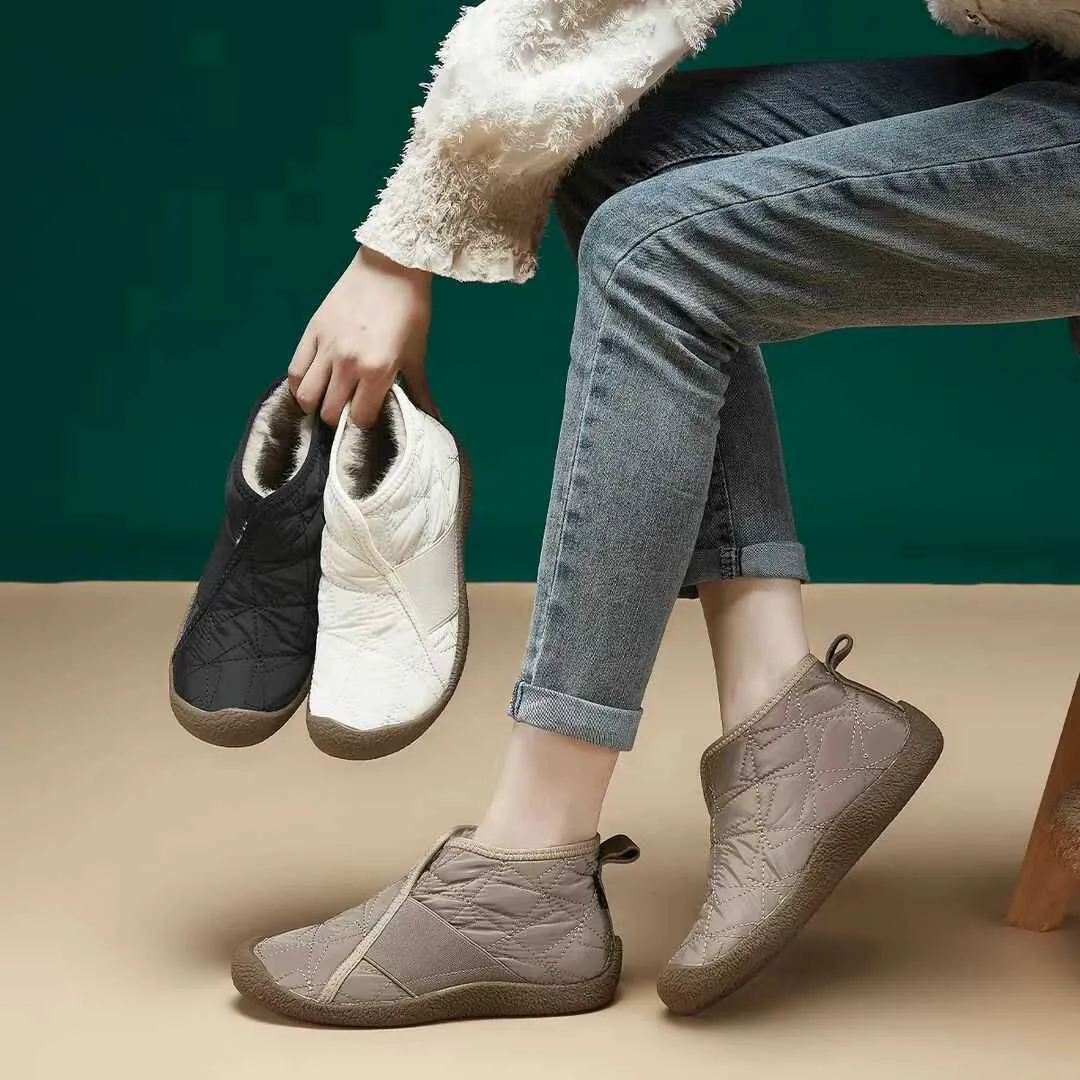 Autumn And Winter New Space Cloth Women'S Cotton Shoes, Bean Shoes, One-Pedal Non-Slip Lightweight Soft-Soled Birken Shoes.