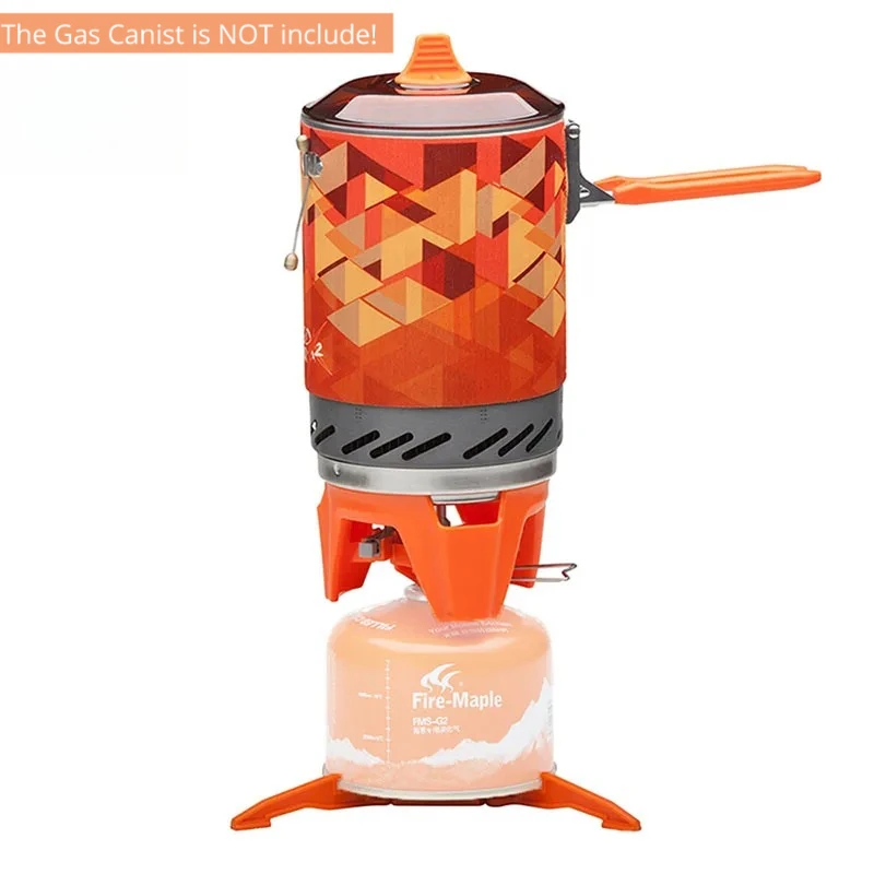 New Outdoor Gas Stove Burner Tourist Portable Cooking System with Heat Exchanger Pot FMS-X2 Camping Hiking Gas Cooker