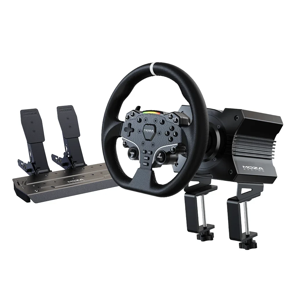 MOZA Racing R5 Bundle Kit Simulator Balap Game Roda Kemudi Permainan Roda Kemudi SR-P Pedal Ganda