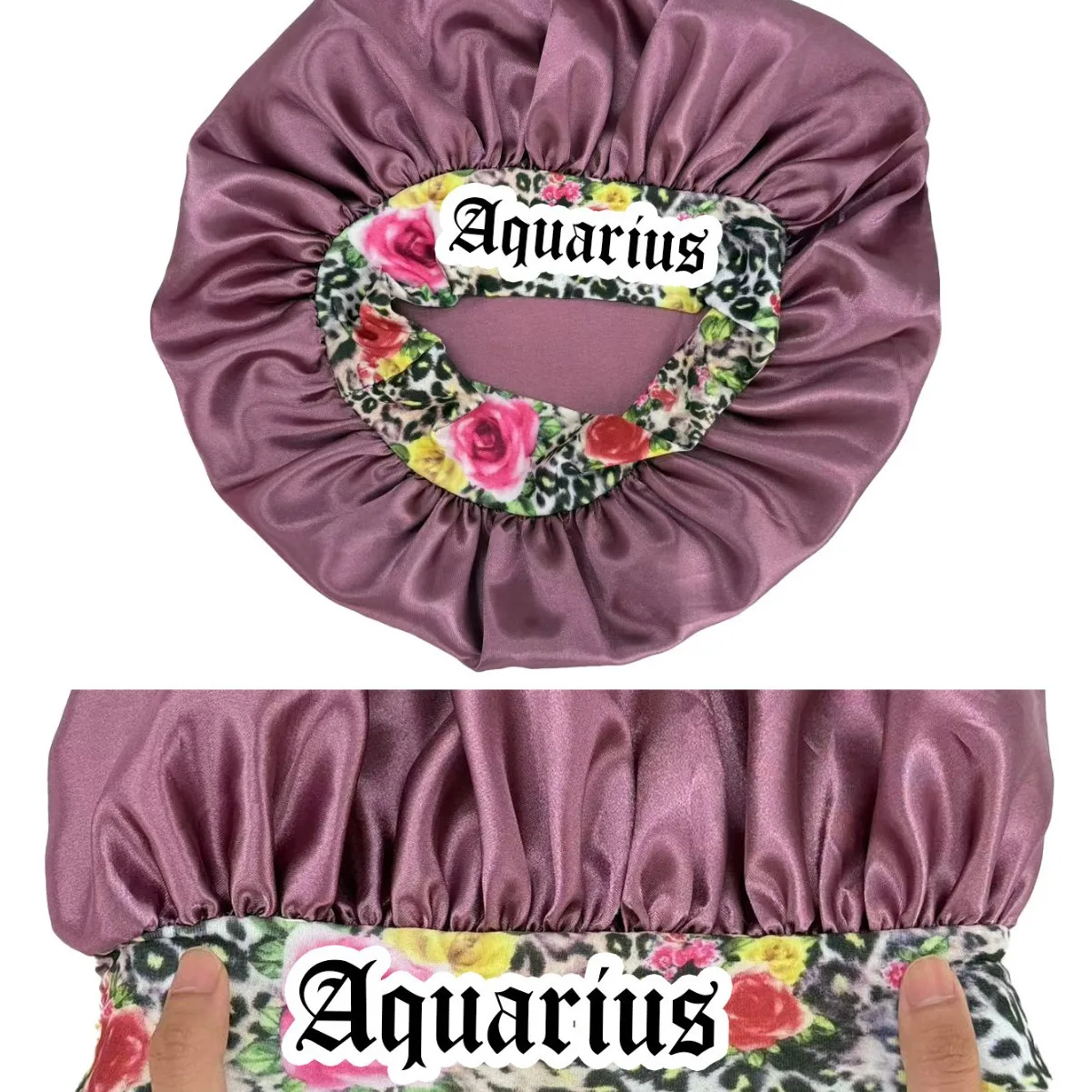 Hot-selling Elastic Simulation Silk Round Hat, Hair Care Cap, European and American Printed Twelve Constellations Satin Nightcap