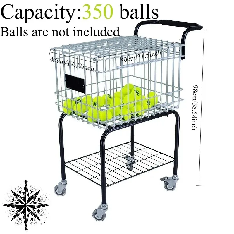 Large-capacity Tennis Car Ball Frame Basket Upper and Lower Layers of Movable Pulleys