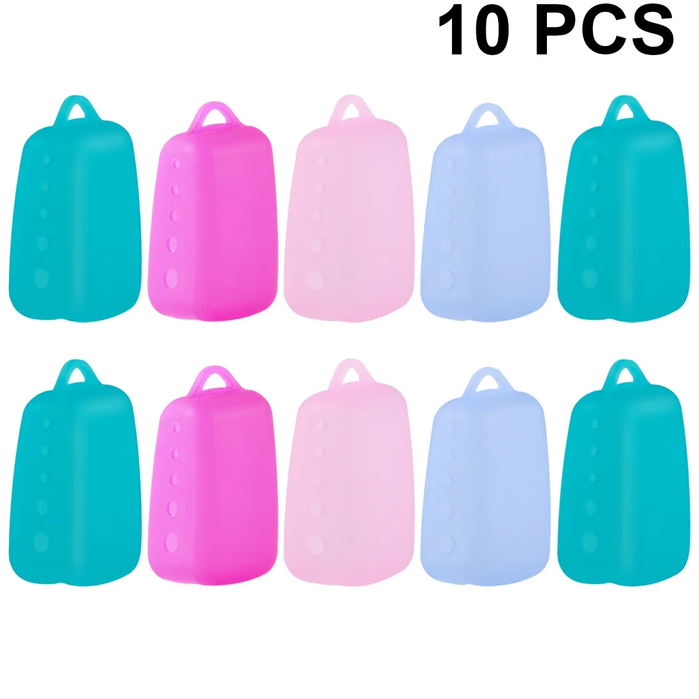 10 قطع من أغطية حماية لفرشاة الأسنان بتصميم مجوف يسمح بمرور الهواء للسفر والأنشطة الخارجية ومحمولة ومريحة بلون عشوائي #1