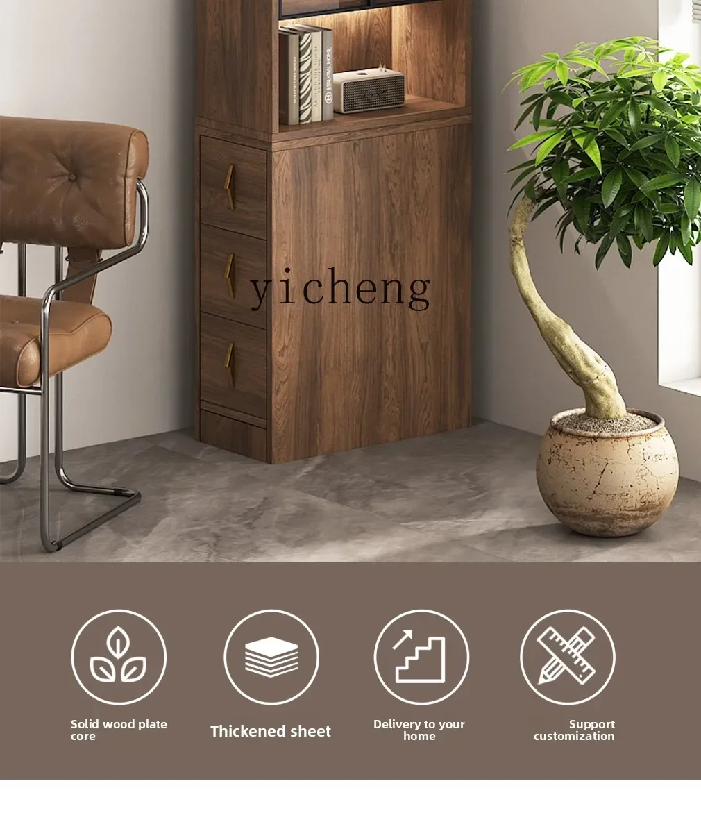 GZ-10  living room sofa side cabinet solid wood bookcase side pull crack cabinet locker