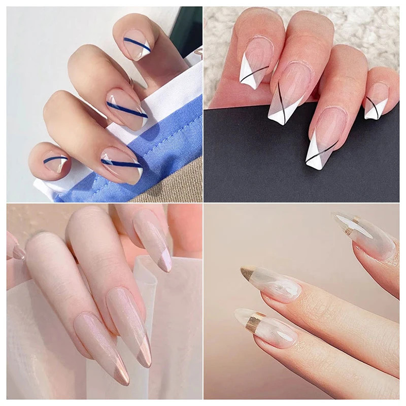 Ruban de masquage blanc pour nail art, 1 rouleau, style français, bande à rayures, guide de bord, autocollant de colle, conseils de guide de bord, outils de manucure