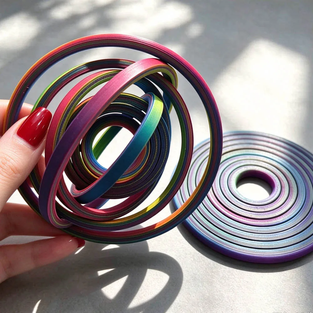 Fun 3D Printed Rotating Ball Toy Round Universal Fingertip Gyroscope Gravity Rotation Anxiety Relief Decompression Toy 8 Rings
