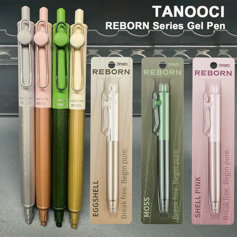 TANOOCI REBORN 0.5 Gel Pen Aluminum Grip Copper Head Engraving Metal Spring Clip Quick Dry No Bleeding Smooth Writing Instrument