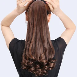 18-23 inch Synthetic Natural Strap Ponytail Wrapped Around Woman's Ponytail Long Curly Hair Wig Hairpiece For Daily Wear