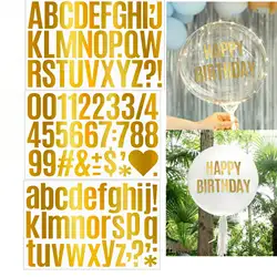 5 Sheet Gold Number Letter Label Stickers for Birthday Party DIY Self-Adhesive Alphanumeric Symbol Gift Decoration Sticker