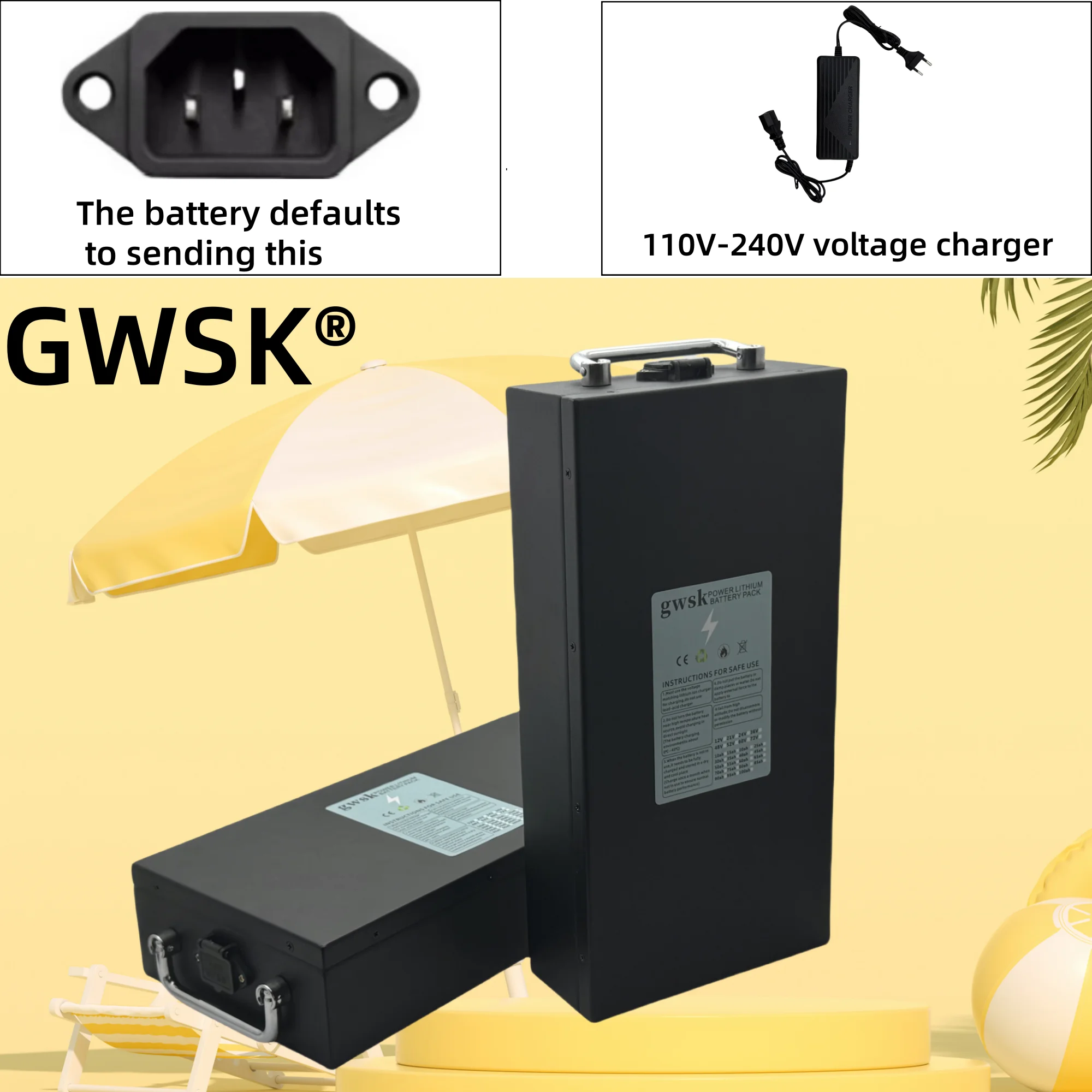 B نموذج 72V60V48V 20AH-50A بطارية أصلية ذات سعة كاملة 100%، تطبيق بطارية ليثيوم عالمية قابلة للفصل 3000 وات