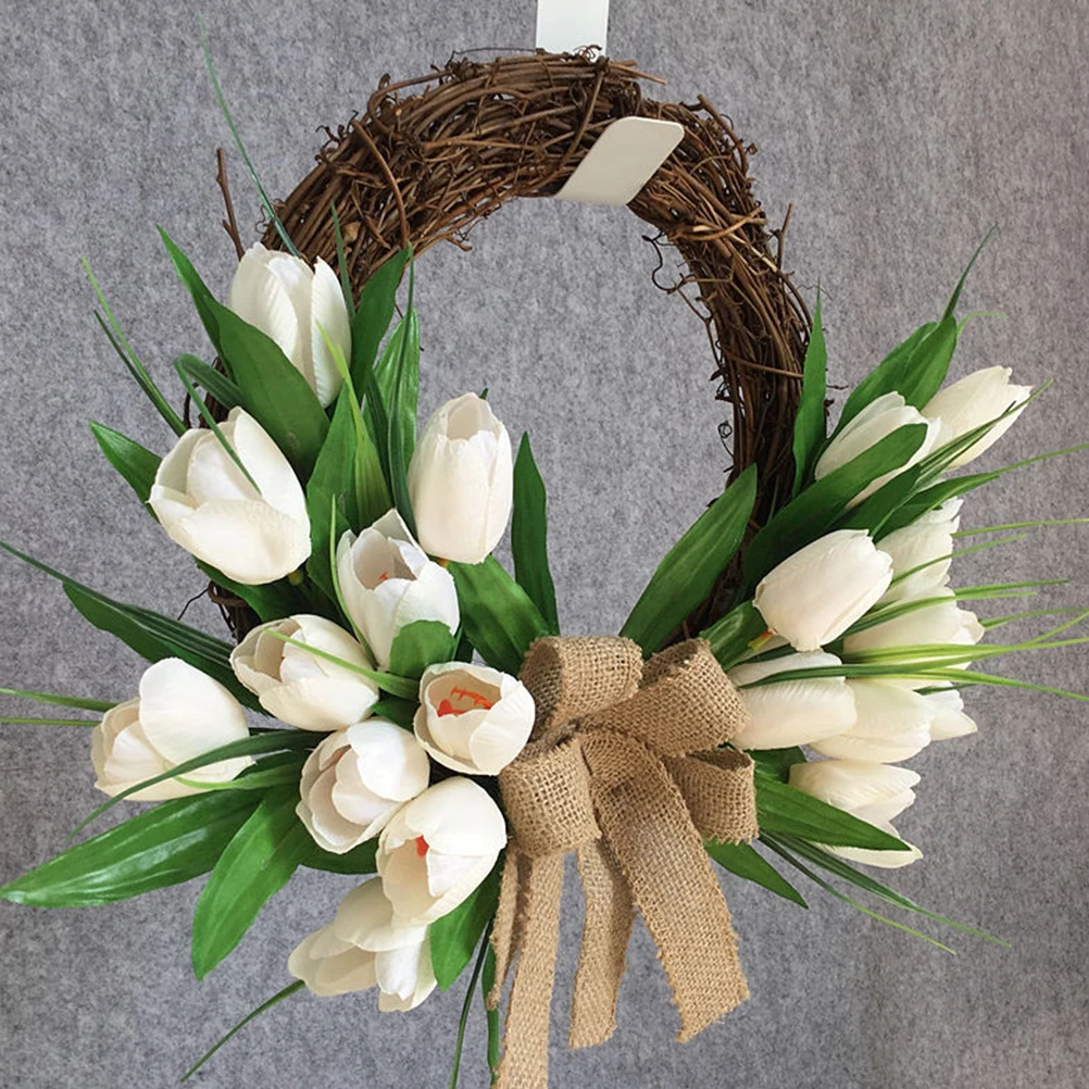 

Artificial Wreath Decor Vibrant Color Realistic H Feel Wedding Door Wall Fireplace Hanging Photo
