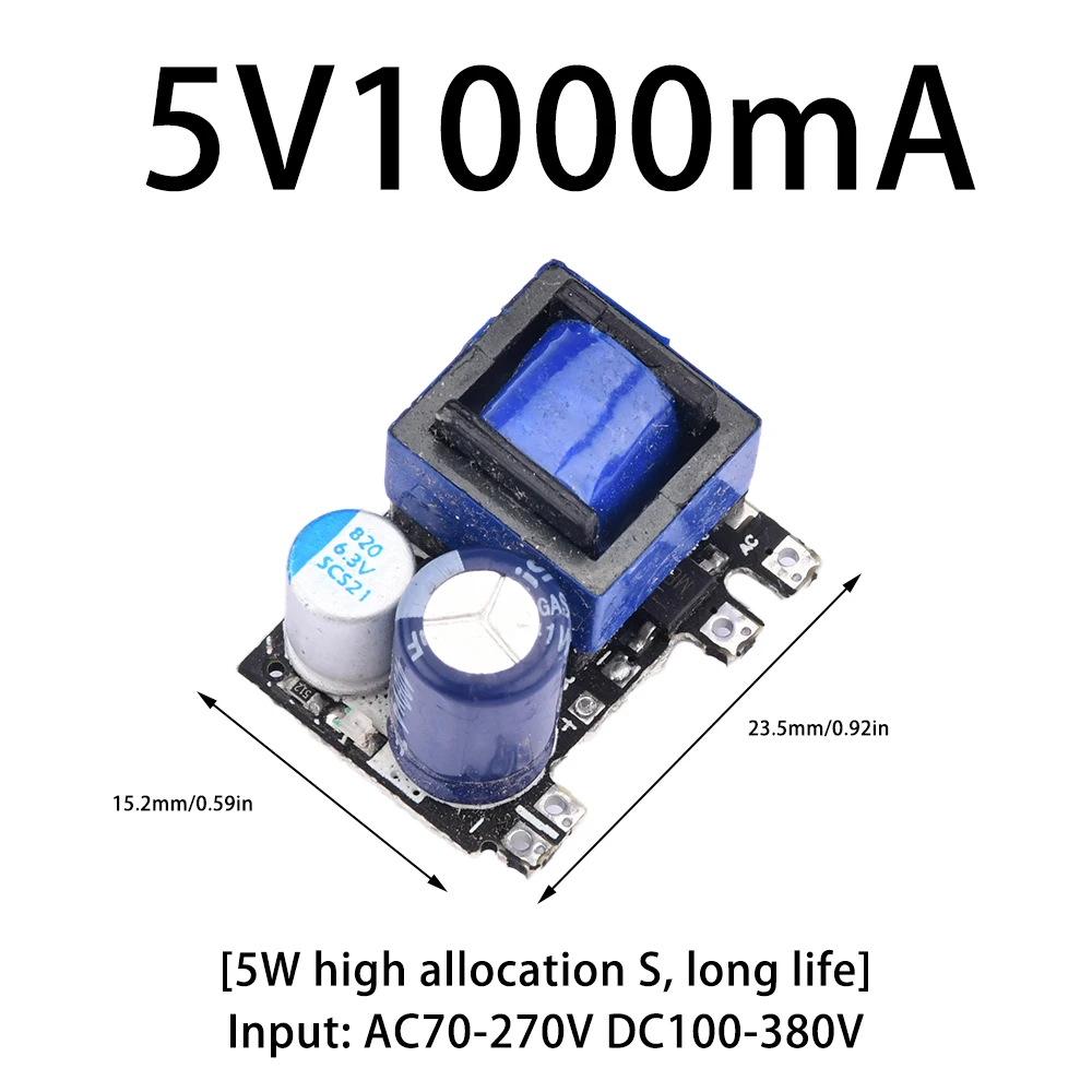 AC-DC 5V 1000mA 2000mA 5W 10W convertitore Buck di precisione AC 220V a 5V DC modulo di alimentazione trasformatore Step-Down