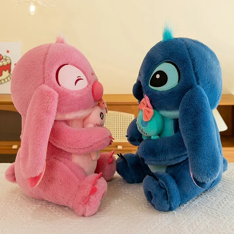 35/75cm Disney Lilo und Stich Plüschtiere Anime Plüsch Stoff Puppen Kawaii Engel Scrump Soft Pink ausgestopft Geschenk Kinder Weihnachten