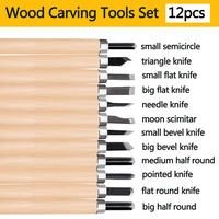 12pcs Professional Wood Carving Chisel Set for Basic Cutting & Detailed Woodworking DIY Hand Tool Beginner Gift Gouges Knife Kit