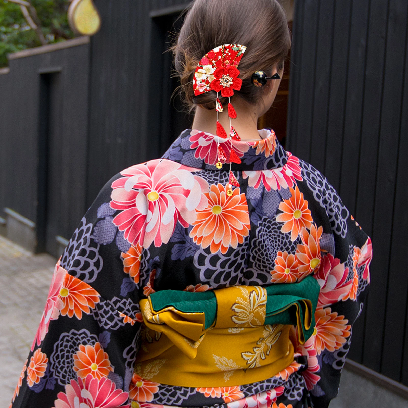 

Tassel Hair Accessories Japanese Style Clip Kimono Flower Tie Lightweight Practical Fine Workmanship Hairpins