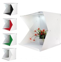 New 20cm mini 2 LED panels folding portable 1100LM light Photo lighting studio shooting tent box kit with 6 colors backdrops