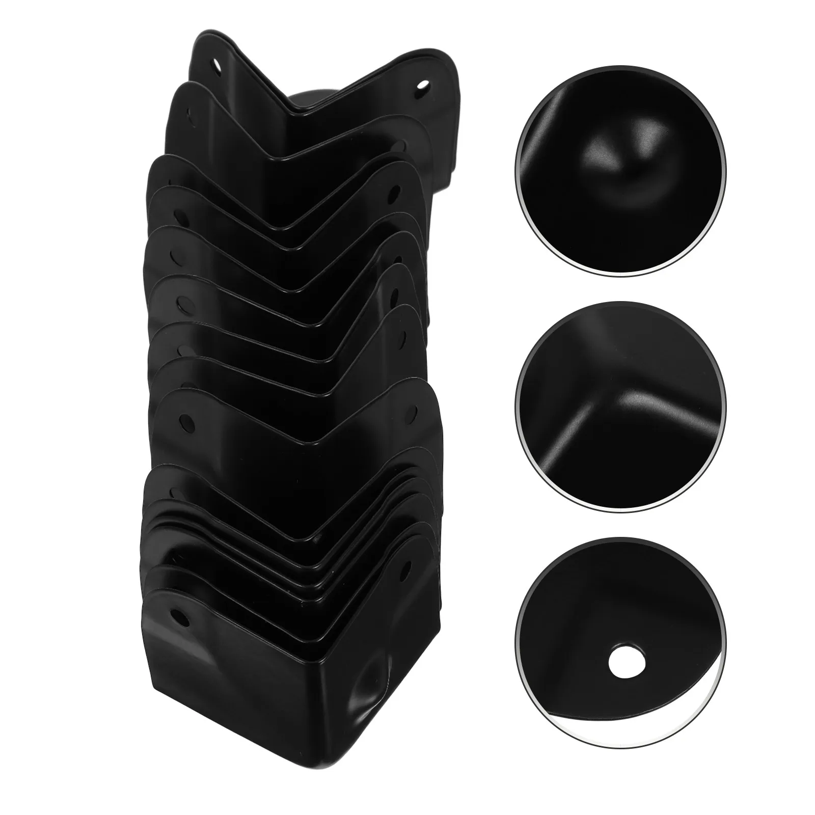16pcs-40mm-sturdy-black-iron-angle-protectors-triangle-ball-wrap-style-for-speaker-cabinets-furniture-boxes-cabinet
