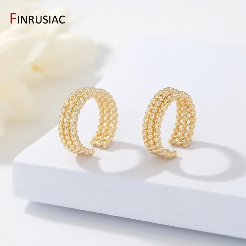 Clips d\'oreille en cuivre plaqué or pour femmes, boucles d\'oreilles en métal, bijoux de haute qualité, nouvelle mode, vente en gros
