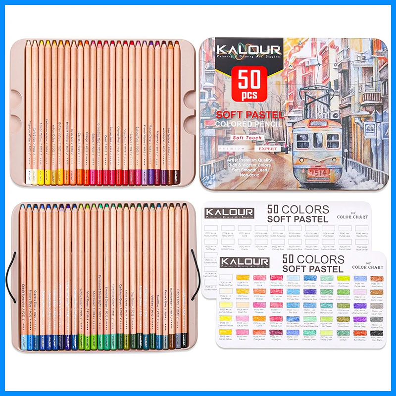 Beautiful 50 Colors Pencil Soft Series Graffiti Drawing Painting Set Children'S Art Supplies Office Learning Stationery