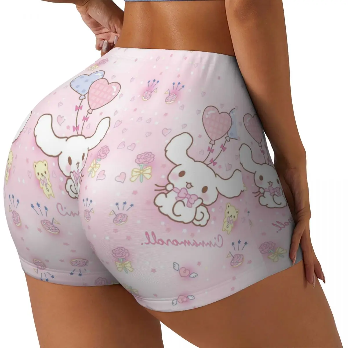 Custom Cinnamoroll Hot Cartoon Running Volleyball Workout Shorts Women's Gym Athletic Yoga Shorts