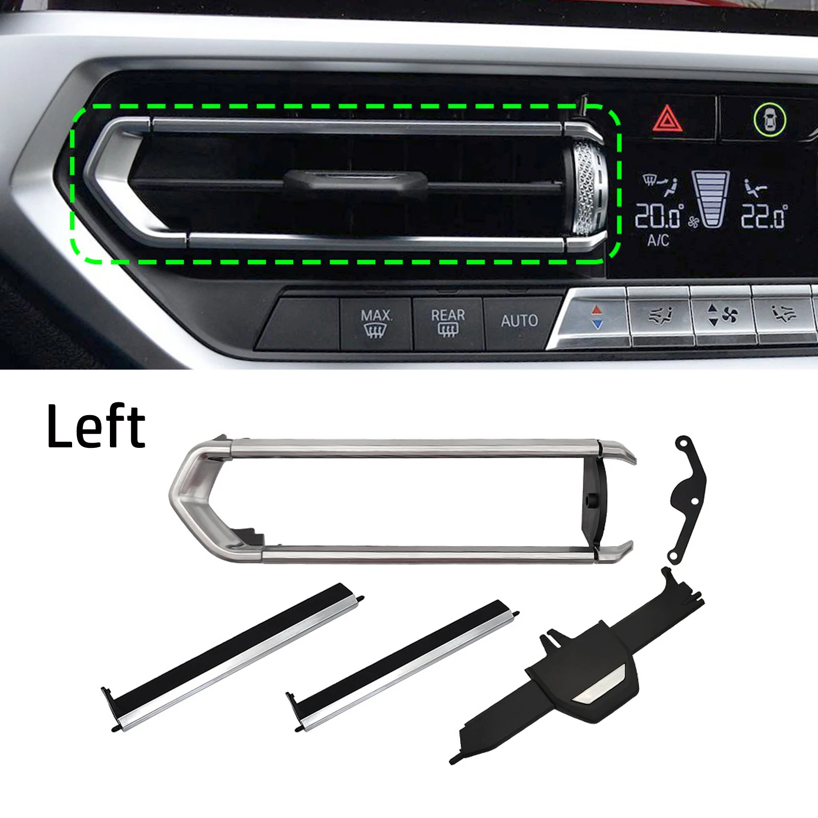 

AC Vent Trim Clip For BMW Car Mount AC Vent Clip Set As Shown AC Vent Trim Replacement Direct Replacement Non-Universal Fit