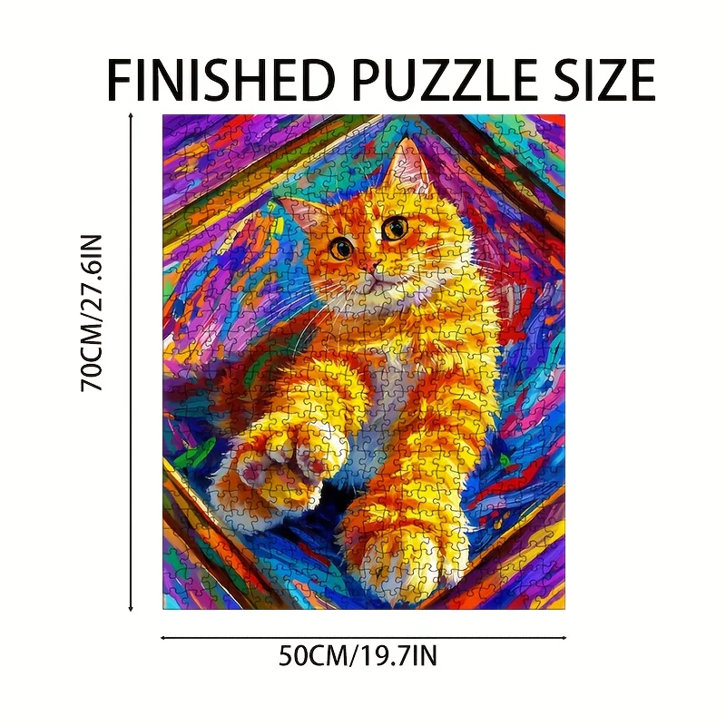 

Tiger & Cat 1000 Piece Jigsaw Puzzle 70x50cm Premium Quality Cat Lovers Home Decor Collectible with Premium Packaging