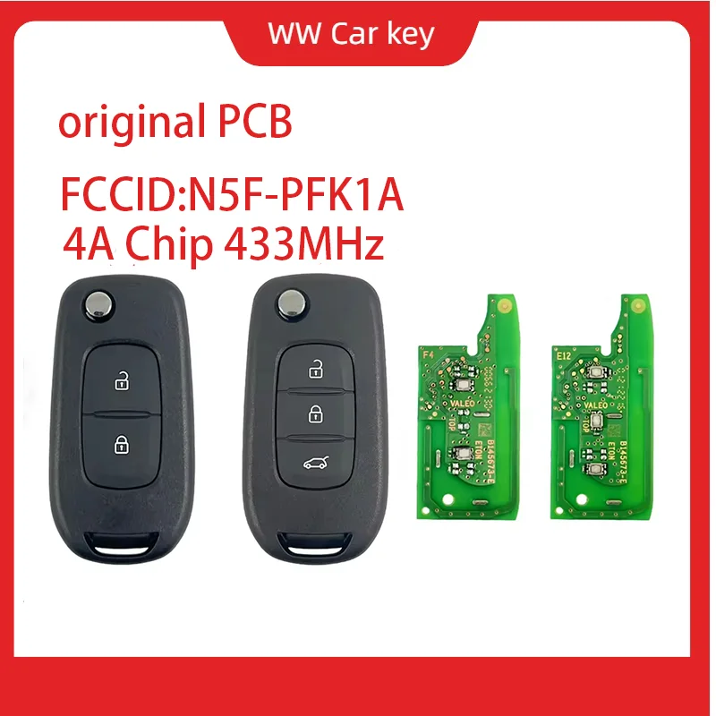 Original PCB Car Remote Key 3248A-RFK1A Original PCB For Renault Logan Duster Sandero Oroch N5F-PFK1A 4A Chip 433MHz