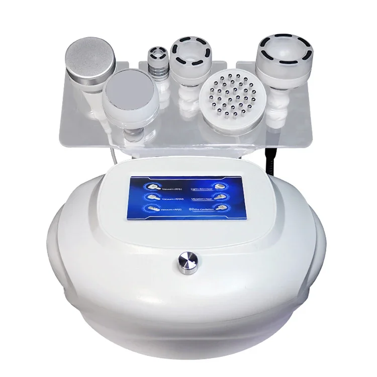 

2024 Korea 6-in-1 Abdominal fat removal radiofrequency negative pressure massage vibrating head ultrasonic cavitation machine