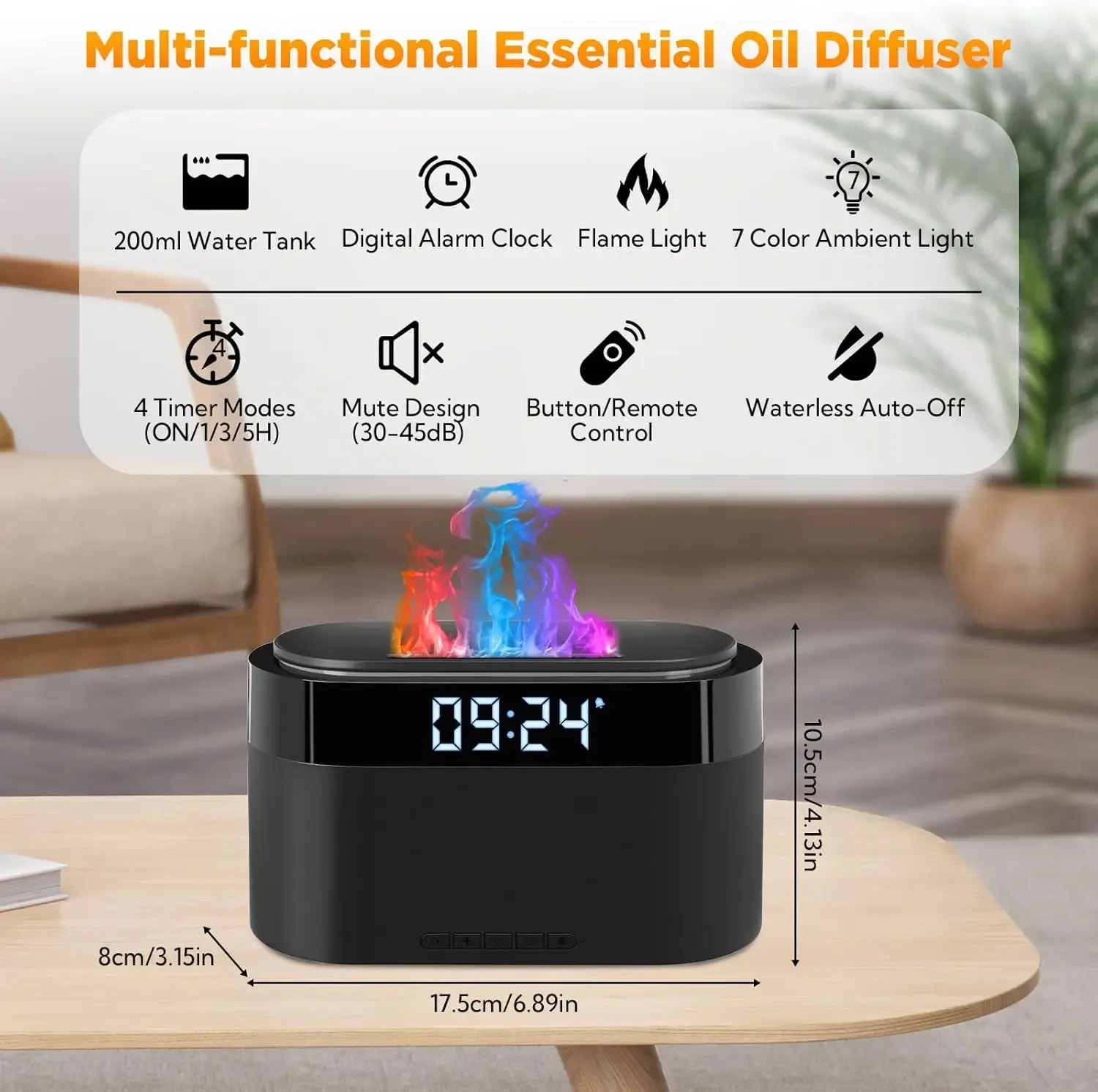 2026 New Upgrade Flame Diffuser For Essential Oils, 200ml Essential Oil Diffuser, Upgraded Aromatherapy Diffuser Aroma Humidifie