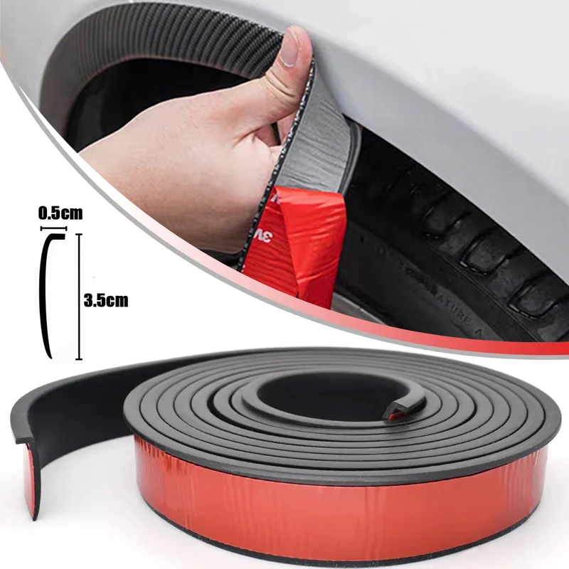 

1.5M Car Fender Flares Wheel Protector Arch Wing Extenders Mudguard Body Kit Cover Rubber Seal Strip Anti-scratch Accessories